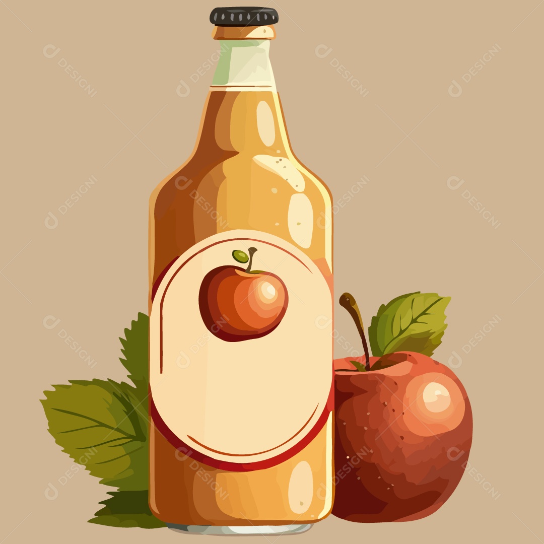 Garrafa de bebida de cidra de maçã Vetor EPS