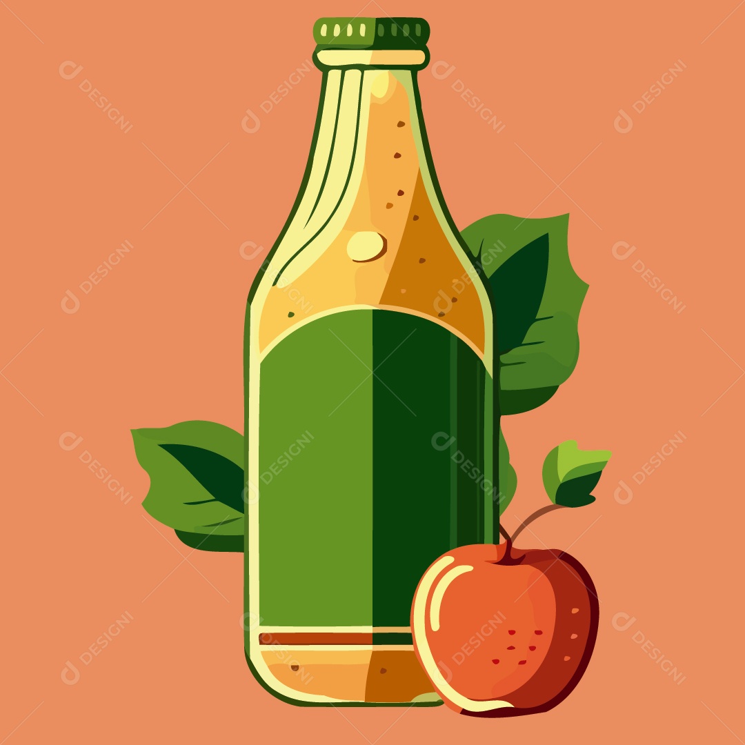 Garrafa de bebida de cidra de maçã Vetor EPS