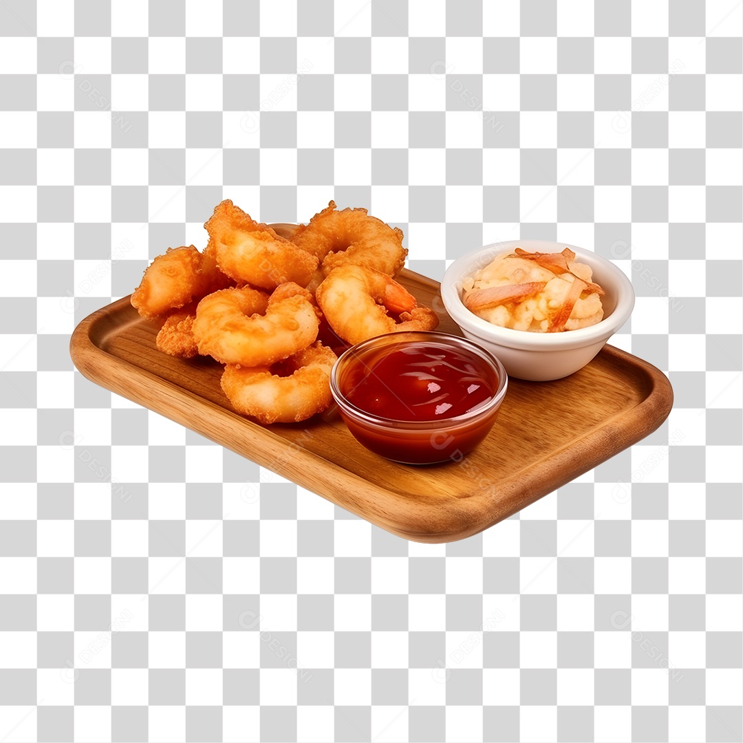 Porção De Camarão Com Molho PNG transparente