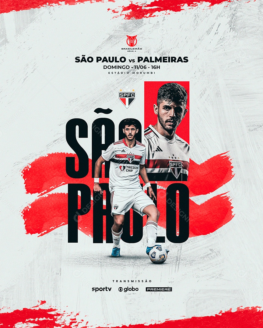 São Paulo Vs Palmeiras Brasileirão Social Media PSD Editável