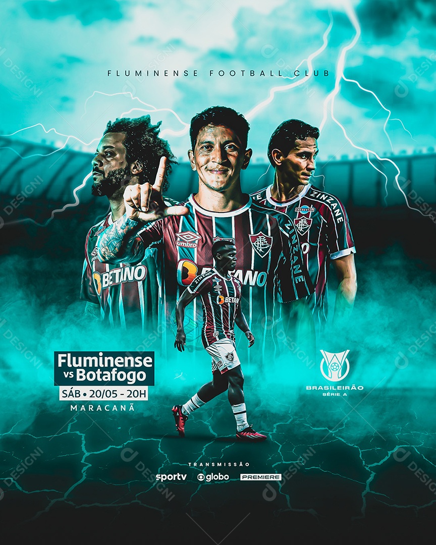 Social Media Fluminense Vs Botafogo Futebol PSD Editável