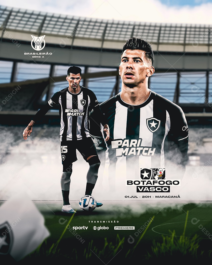 Futebol Brasileirão Botafogo X Vasco Social Media PSD Editável