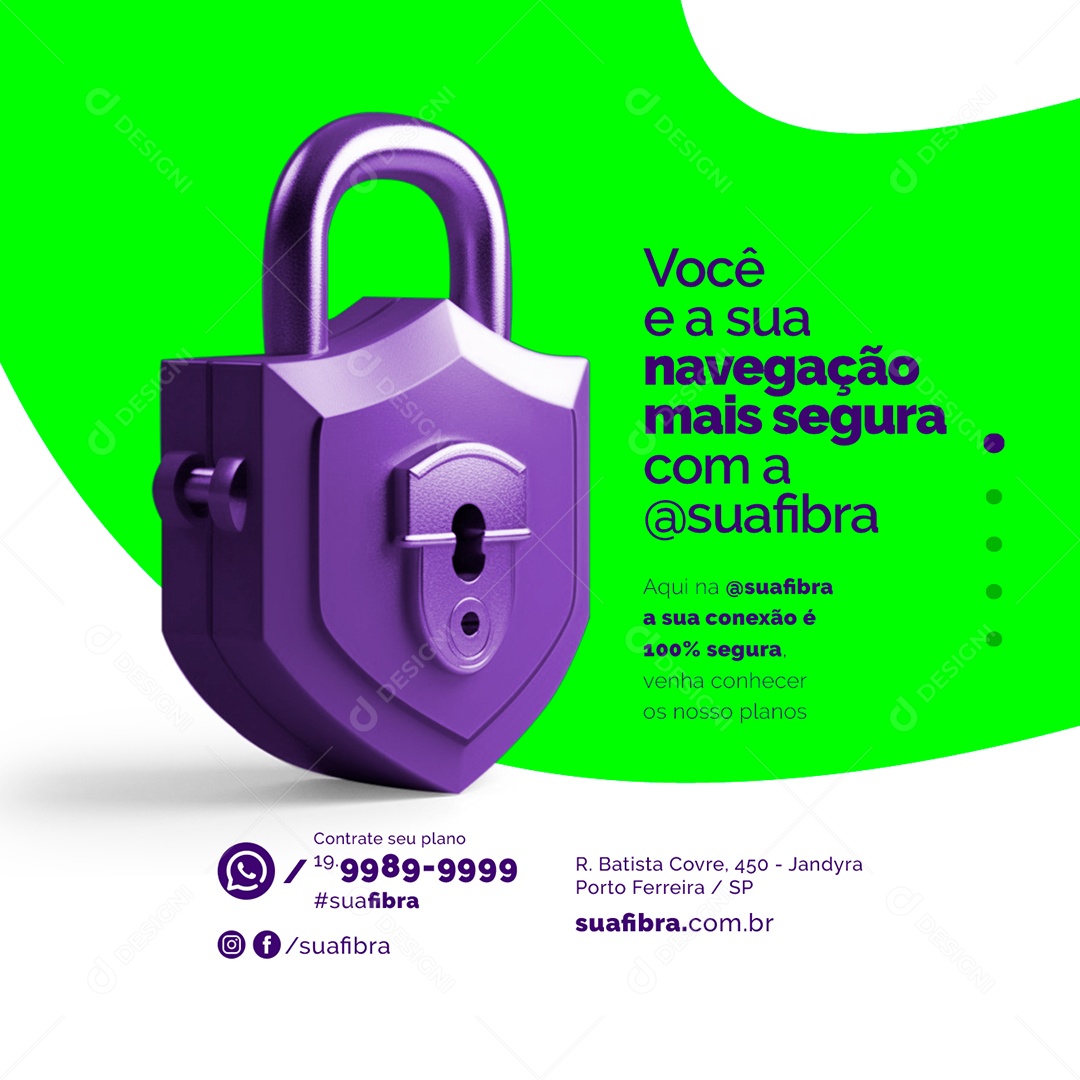 Você E A Sua Navegação Mais Segura Com A Provedor De Internet Social Media PSD Editável