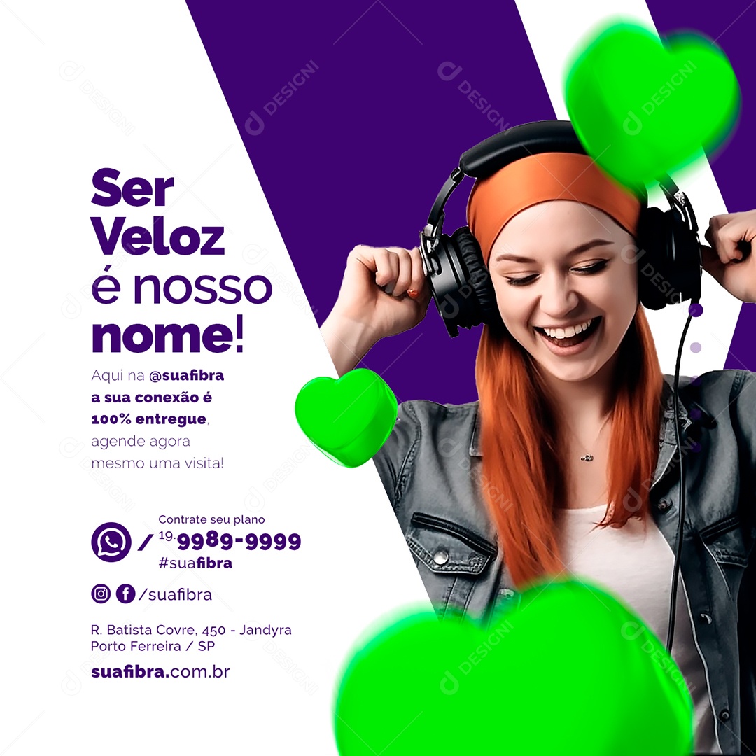 Ser Veloz é Nosso Nome Provedor De Internet Social Media PSD Editável