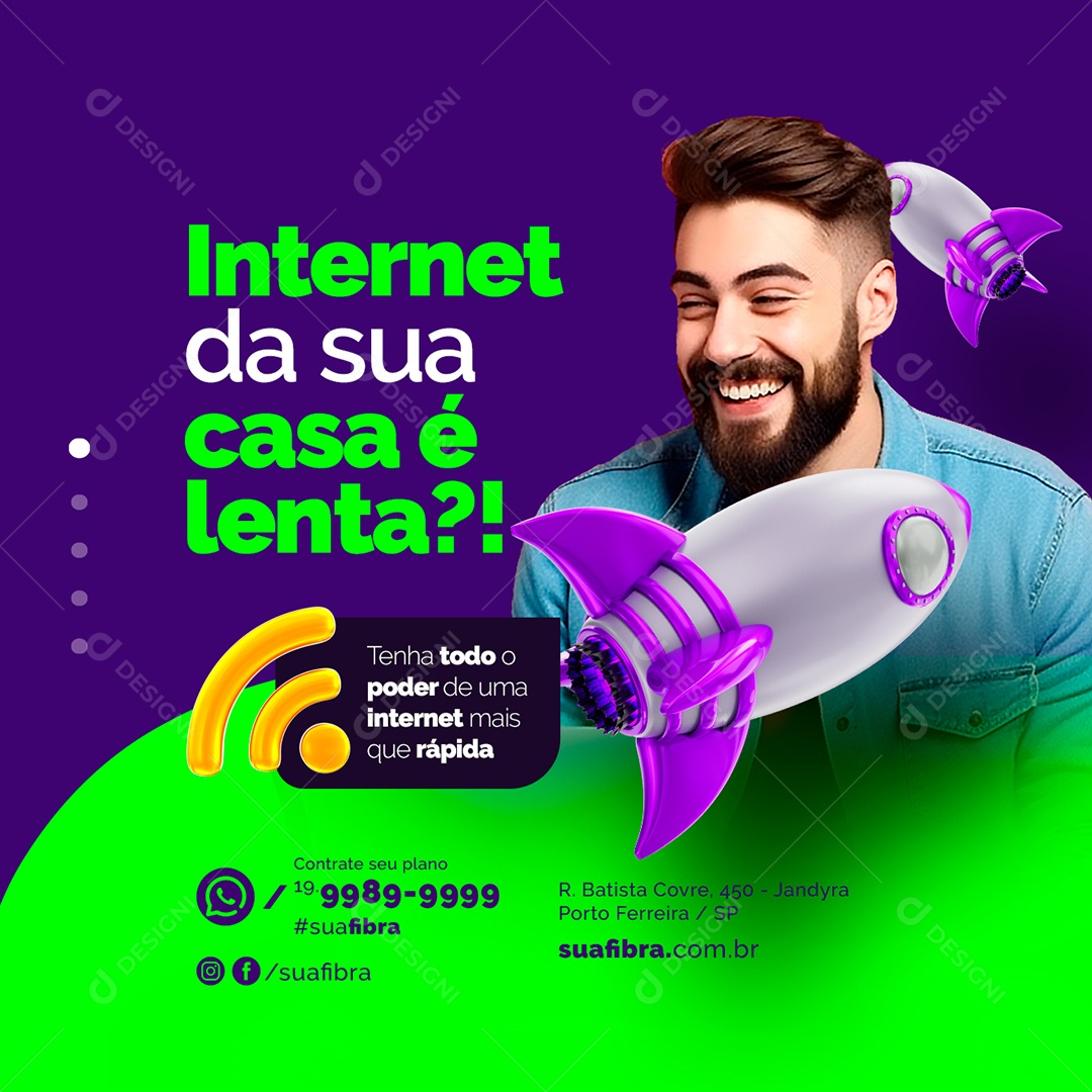 Your Home Internet Is Slow Have All The Power Editable Social Media PSD Internet Provider