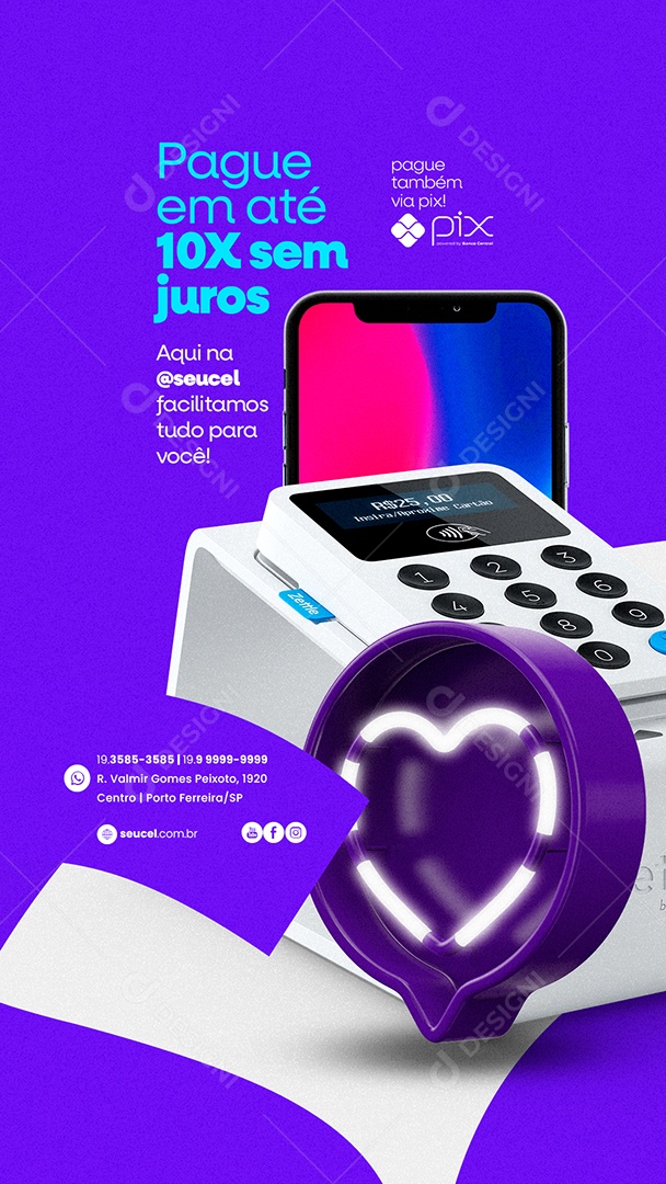 Story Paguem Em Até 10x Sem Juros Assistência Técnica Social Media PSD Editável