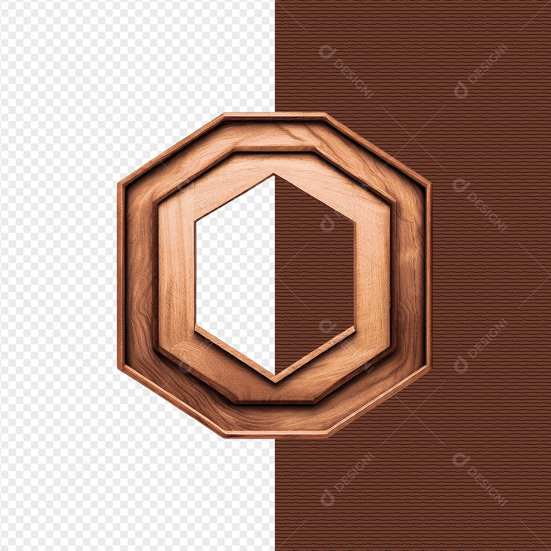 Elemento 3D De Madeira Para Composição PSD