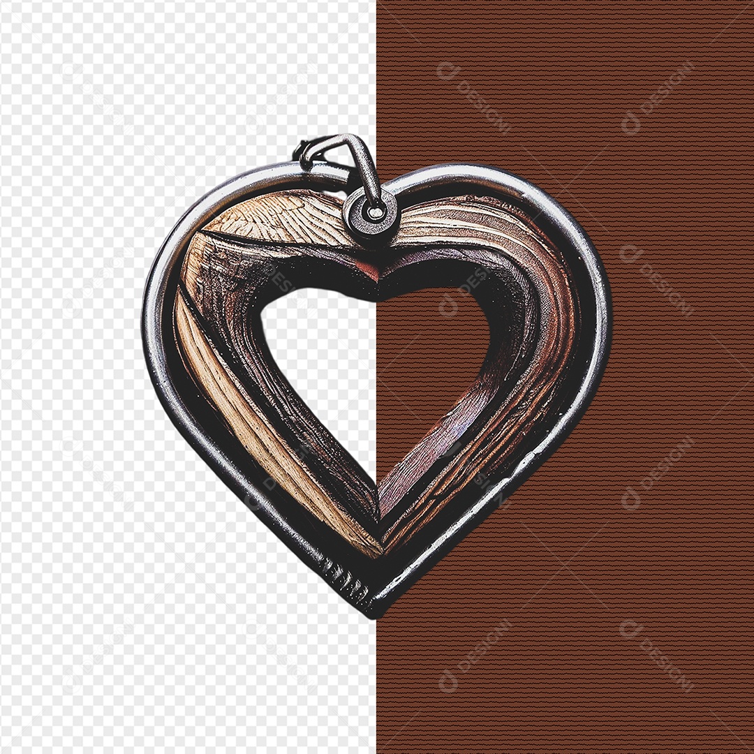 Elemento 3D Formato De Coração Borda De Ferro Para Composição PSD