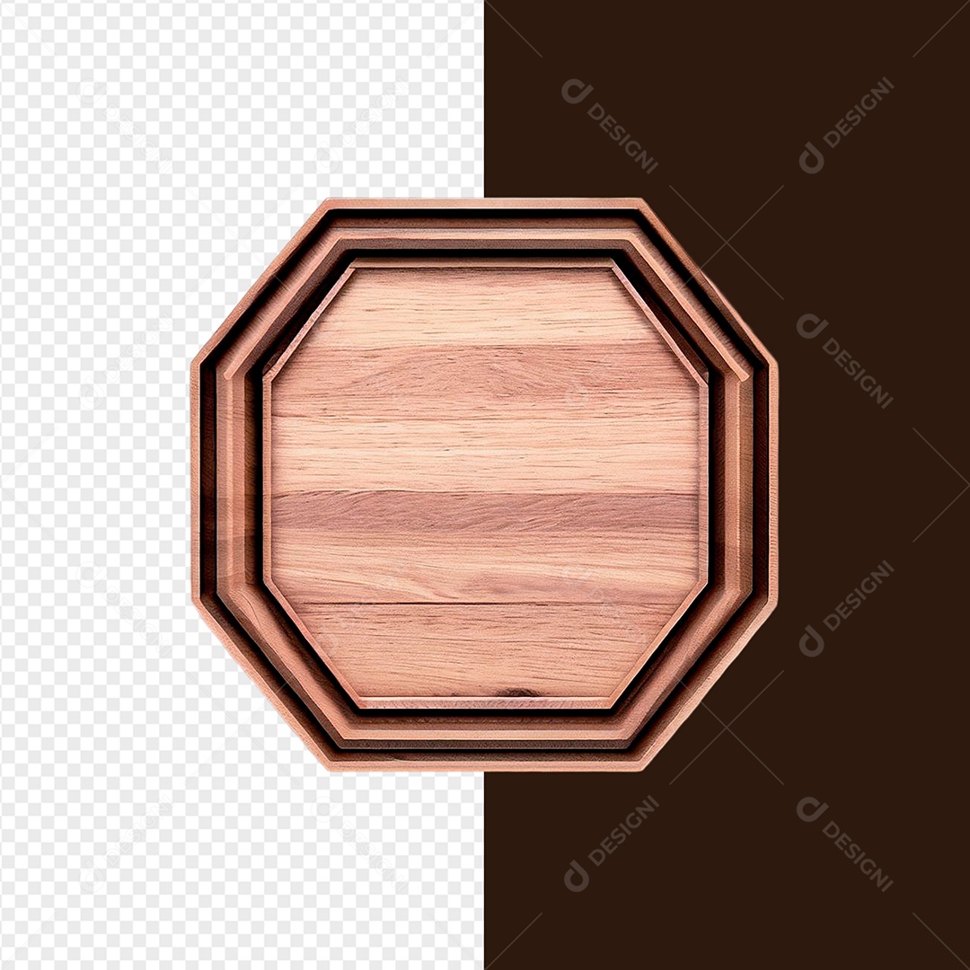 Elemento 3D De Madeira Para Composição PSD