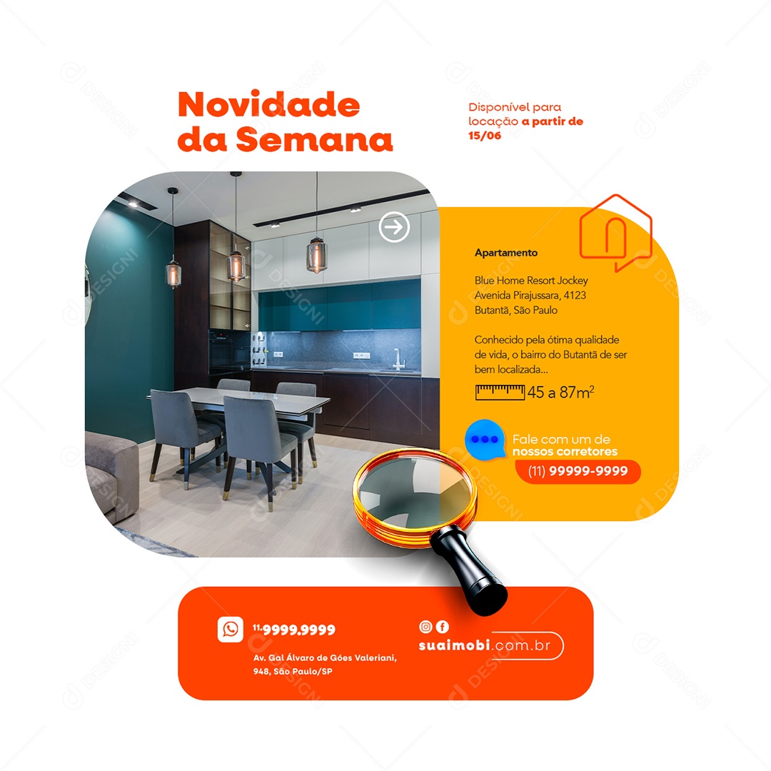 Novidade Da Semana Disponível Imobiliária Social Media PSD Editável