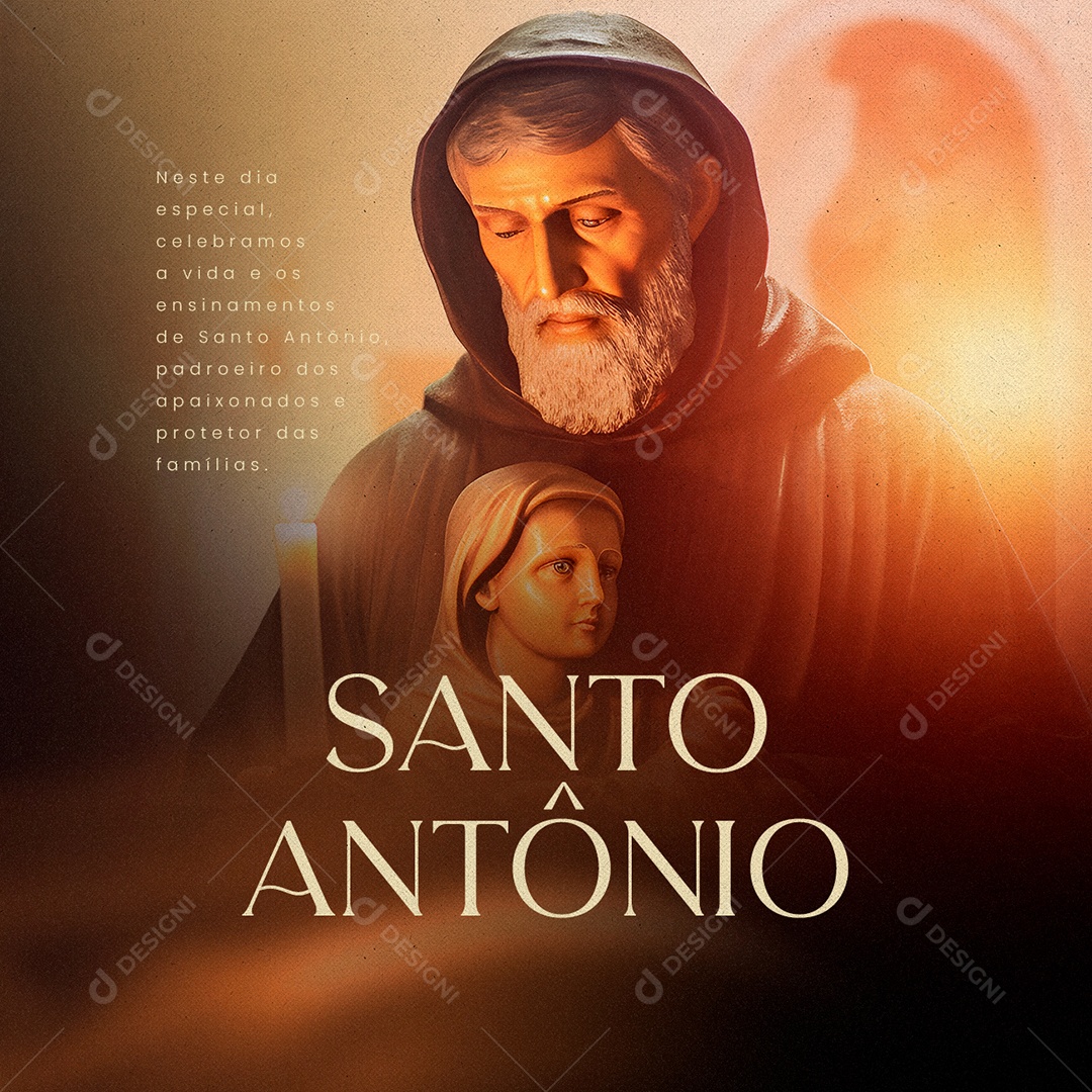 Neste Dia Especial Celebramos Santo Antônio Social Media PSD Editável