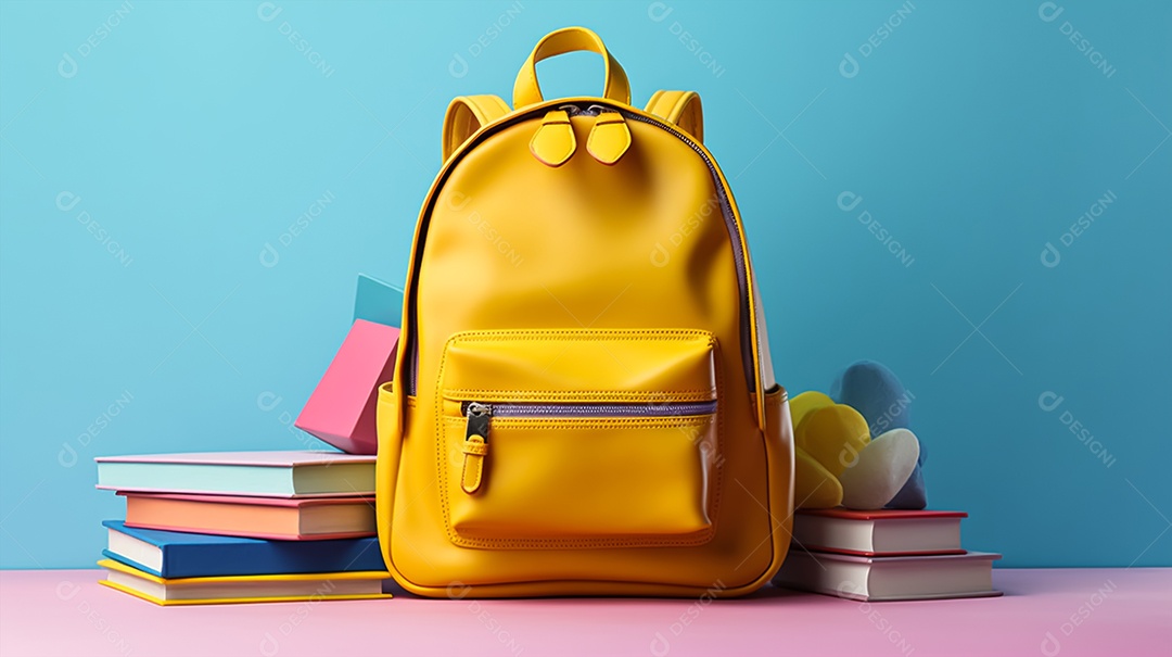 Material escolar sobre fundo isolado