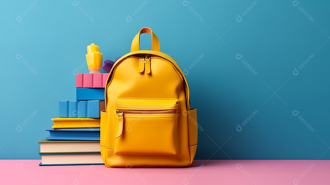 Material escolar sobre fundo isolado