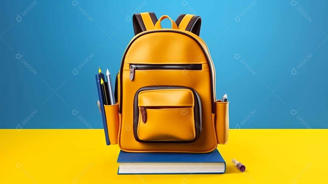 Material escolar sobre fundo isolado