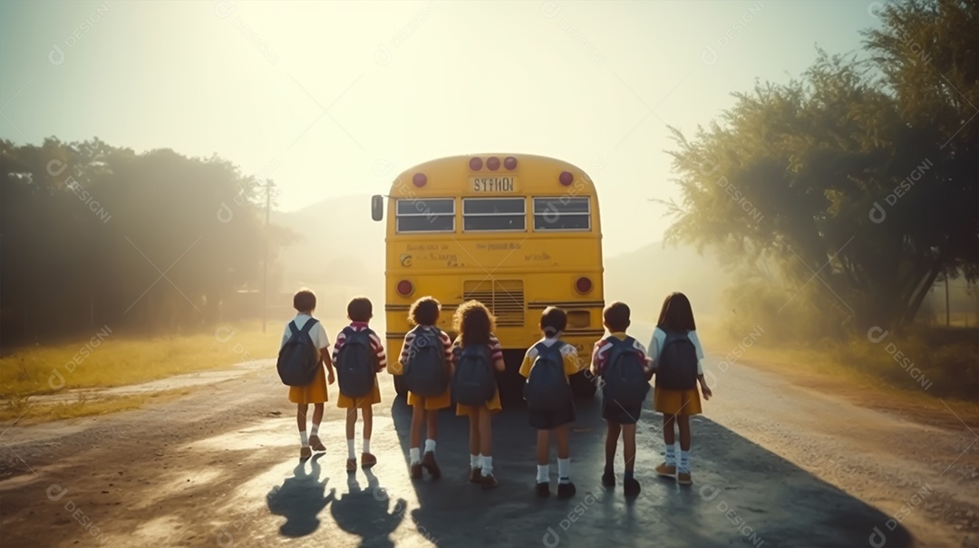 Crianças a caminho da escola