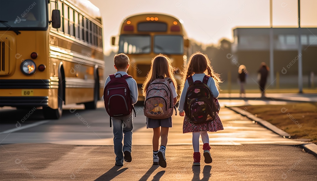 Crianças a caminho da escola