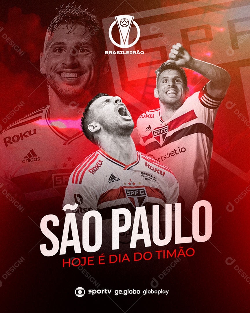 Brasileirão Hoje é Dia Do Timão São Paulo Social Media PSD Editável