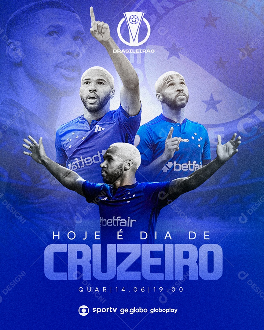 Hoje é Dia De Cruzeiro Brasileirão Social Media PSD Editável