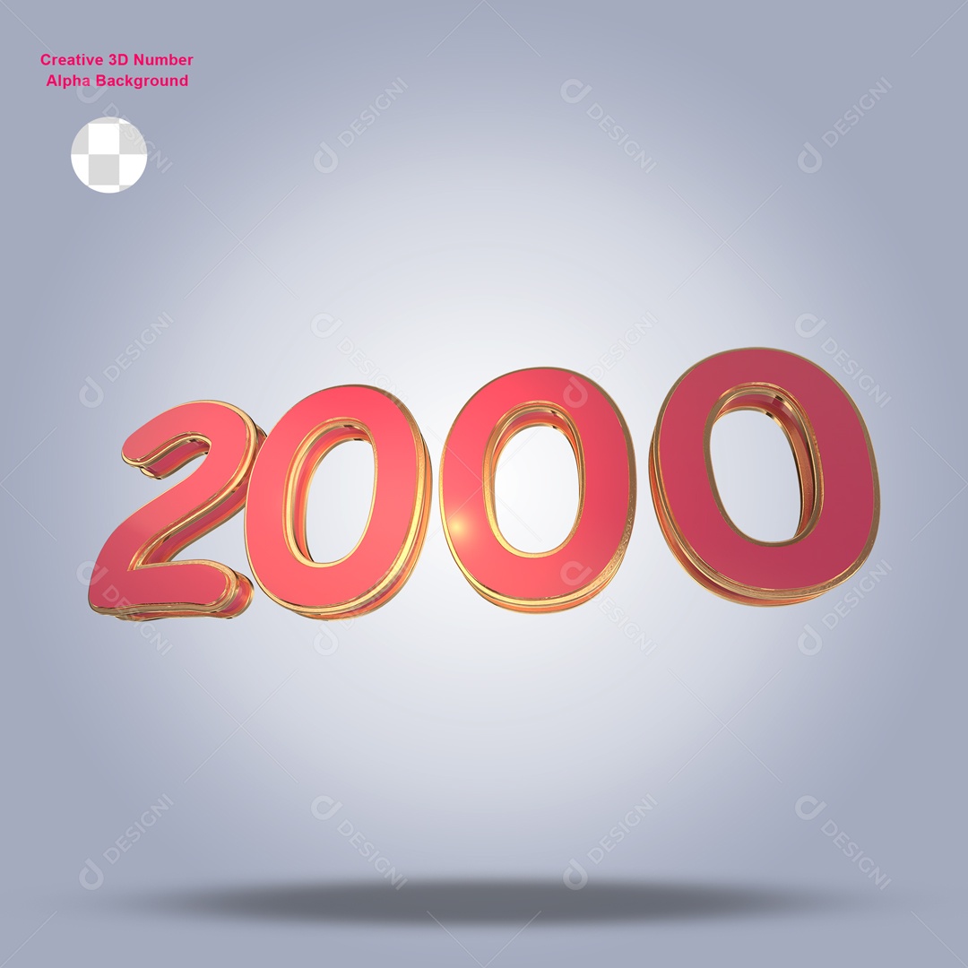 Numero 3D 2000 Para Composição PSD