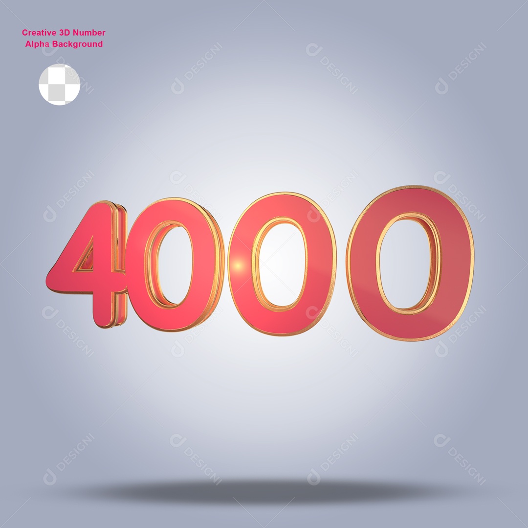 Numero 3D 4000 Para Composição PSD