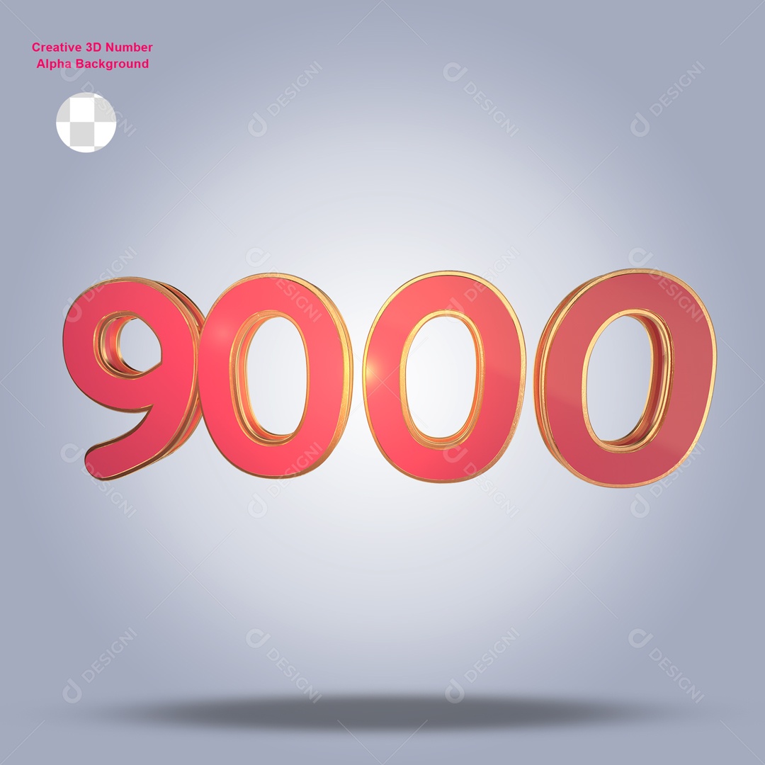 Numero 3D 9000 Para Composição PSD