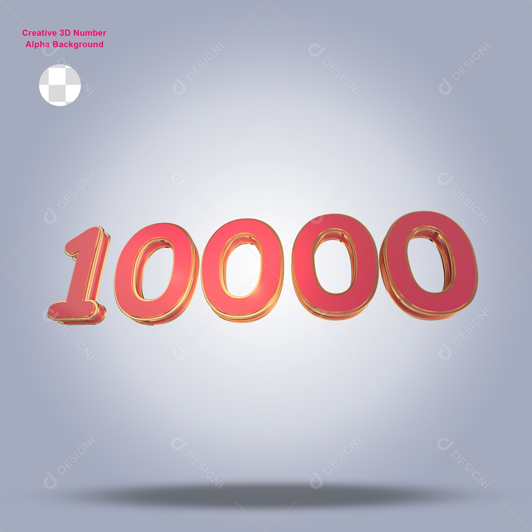 Numero 3D 10000 Para Composição PSD