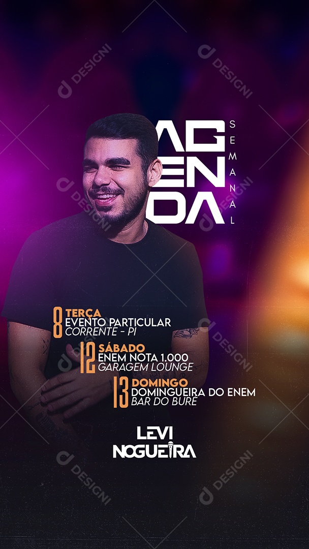 Stony Flyer Agenda De Shows Levi Nogueira Social Media PSD Editavel