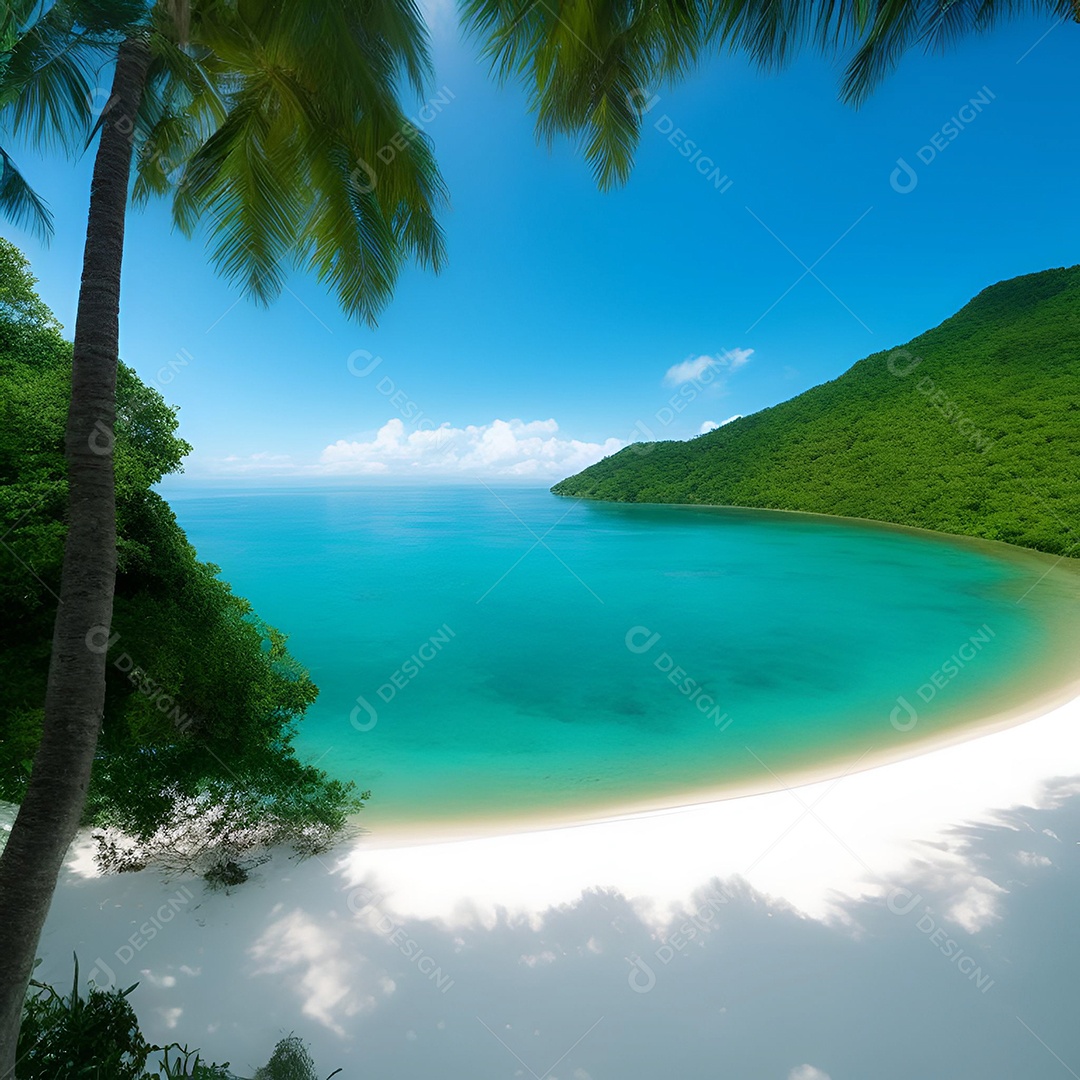 Imagem de praia realista