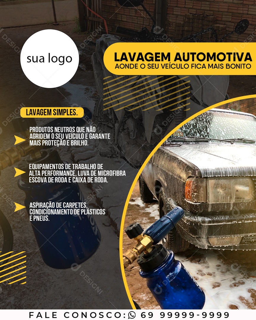 Social Media Lavagem Automotiva Veiculo Mais Bonito PSD Editável