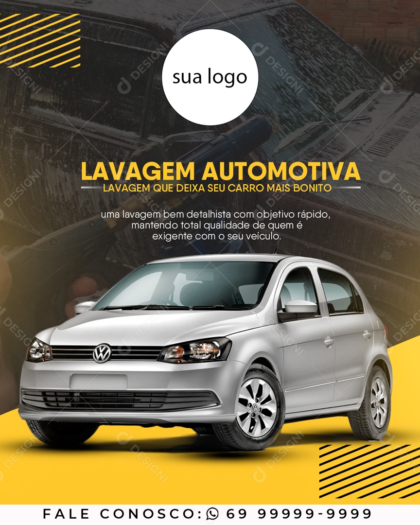 Lavagem Automotiva Deixa Seu Carro Mais Bonito Social Media PSD Editável