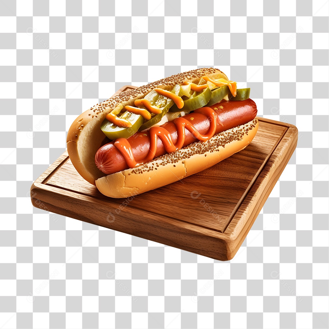 Cachorro Quente Na Tabua PNG transparente