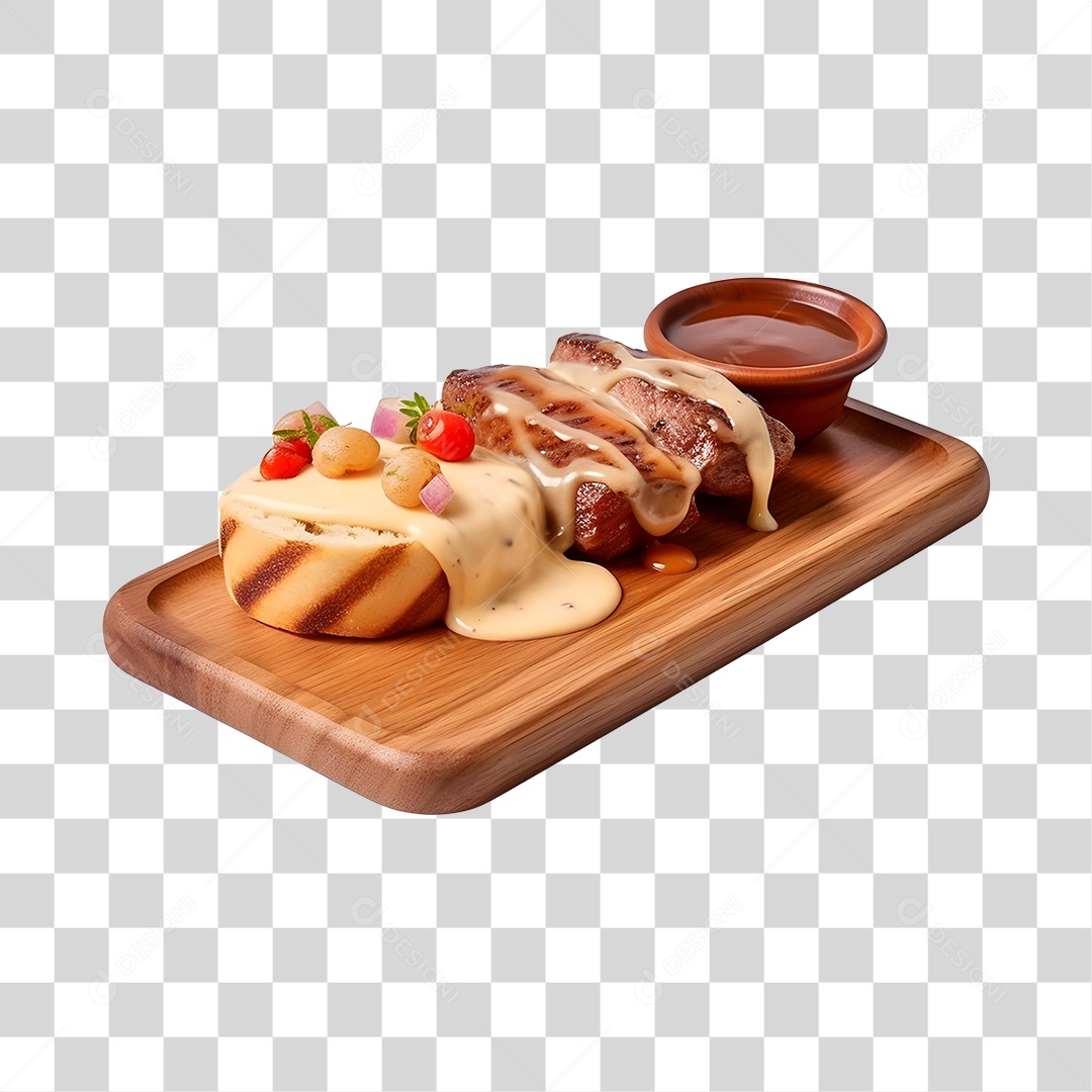 Roasted Beef With Sauce On The Board Transparent PNG