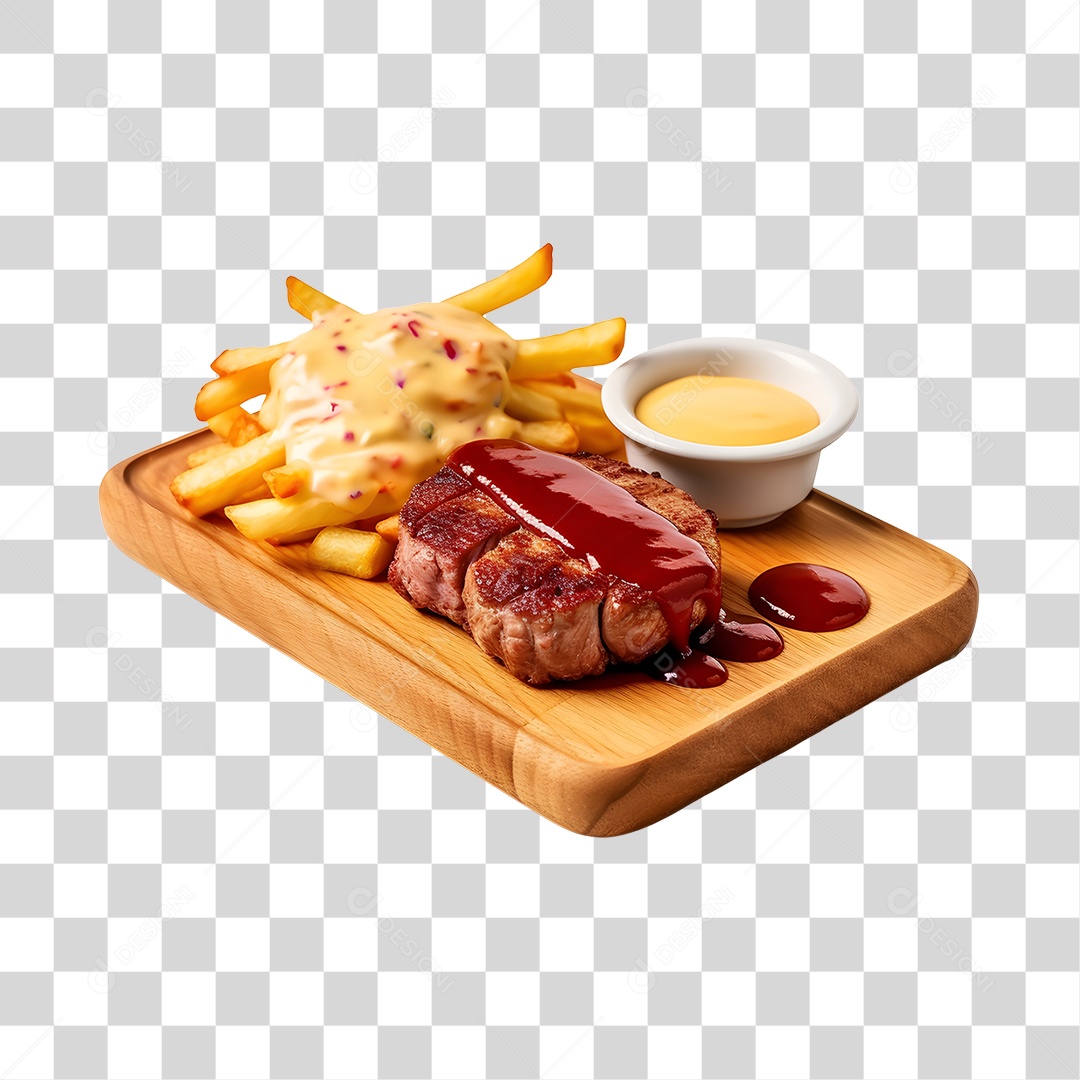 Carne Assada Com Molho Na Tabua PNG Transparente