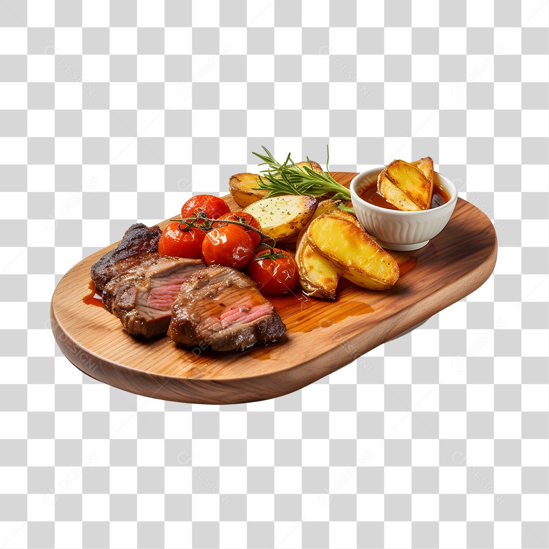 Carne Assada Com Legumes PNG Transparente