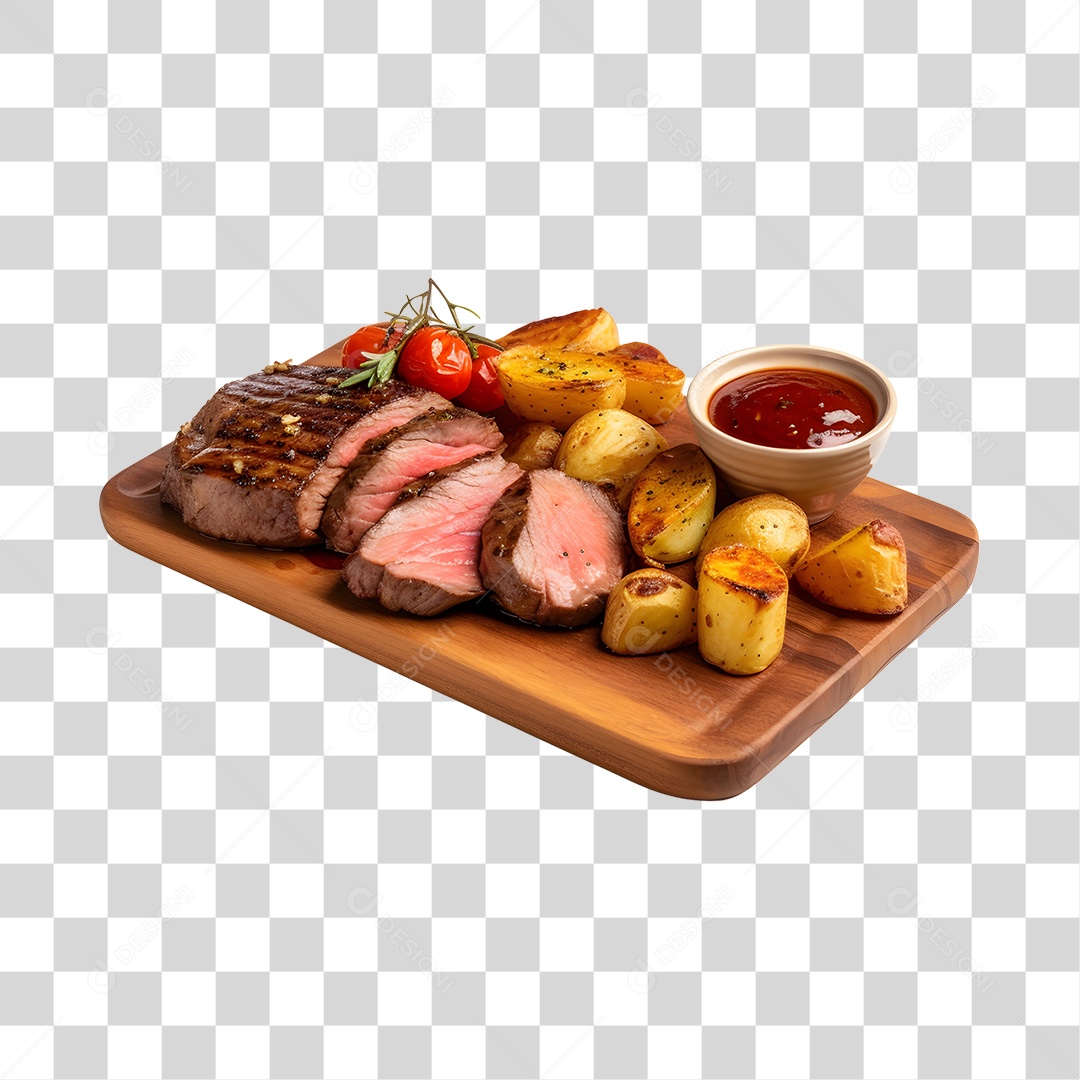 Carne Assada Com Legumes PNG Transparente