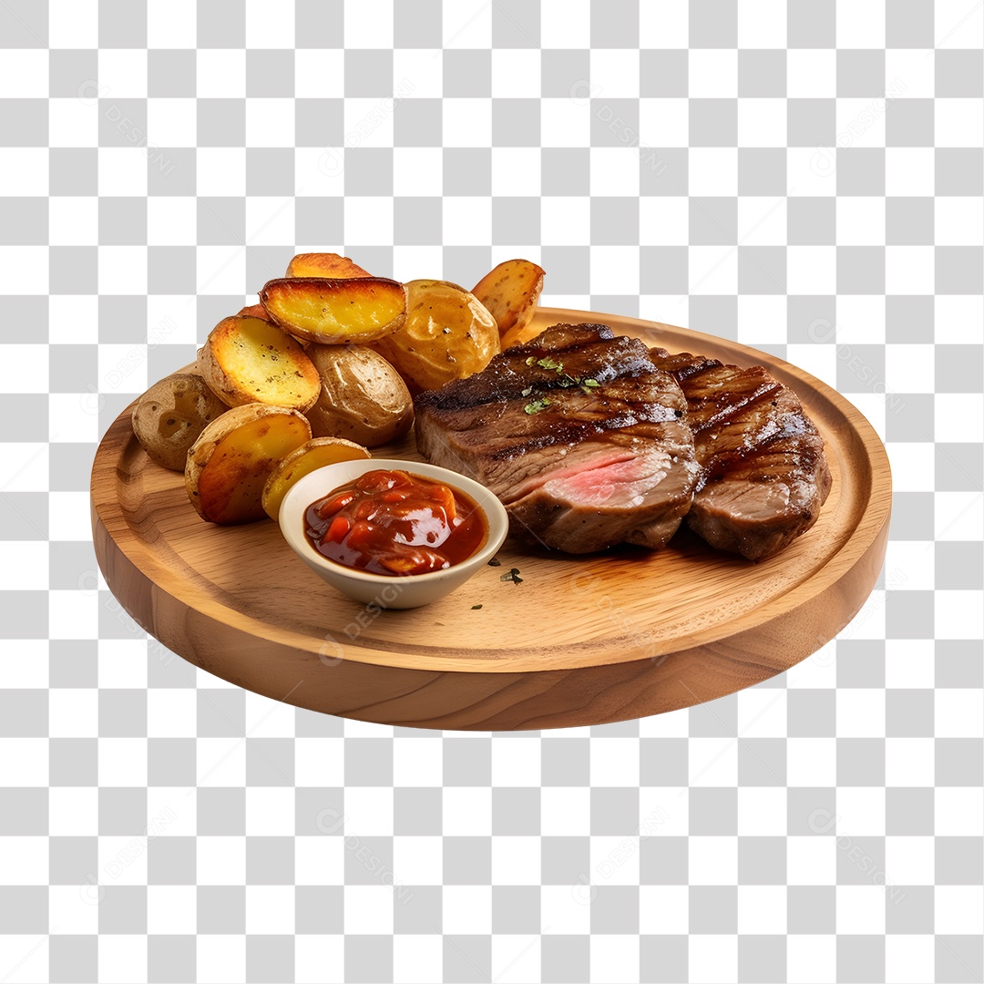Carne Assada Com Legumes PNG Transparente