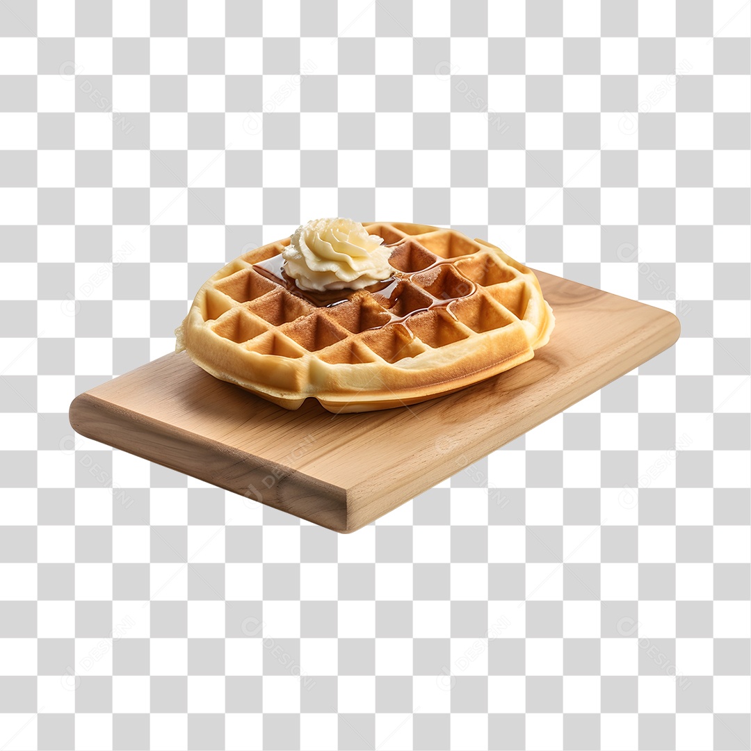 Delicioso Waffle PNG Transparente