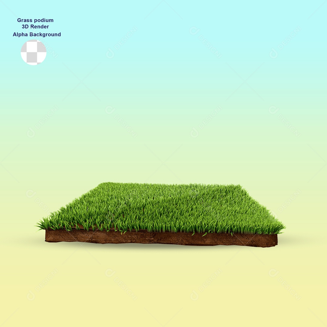 Cenário Pódio Podium de Grama Exposição De Produto PSD