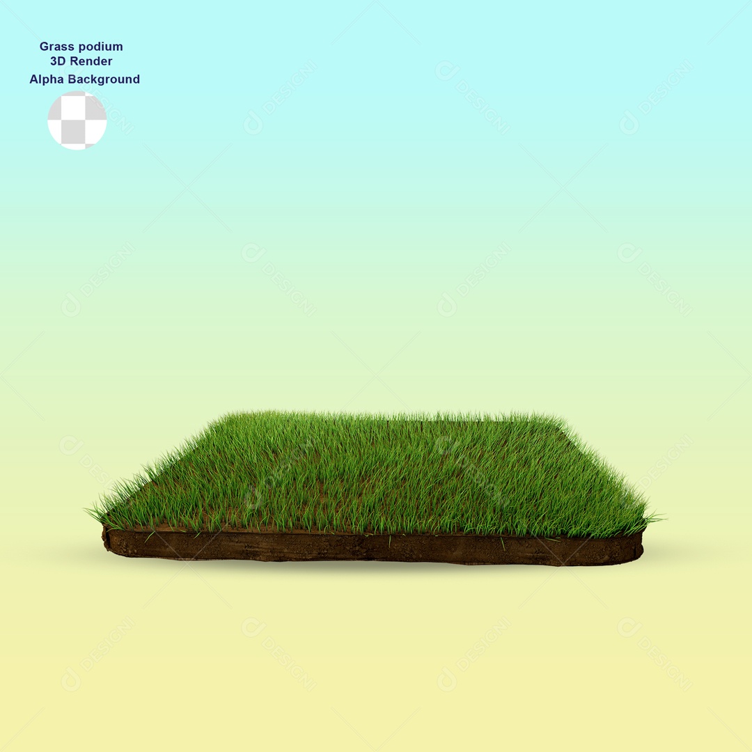 Cenário Pódio Podium de Grama Exposição De Produto PSD