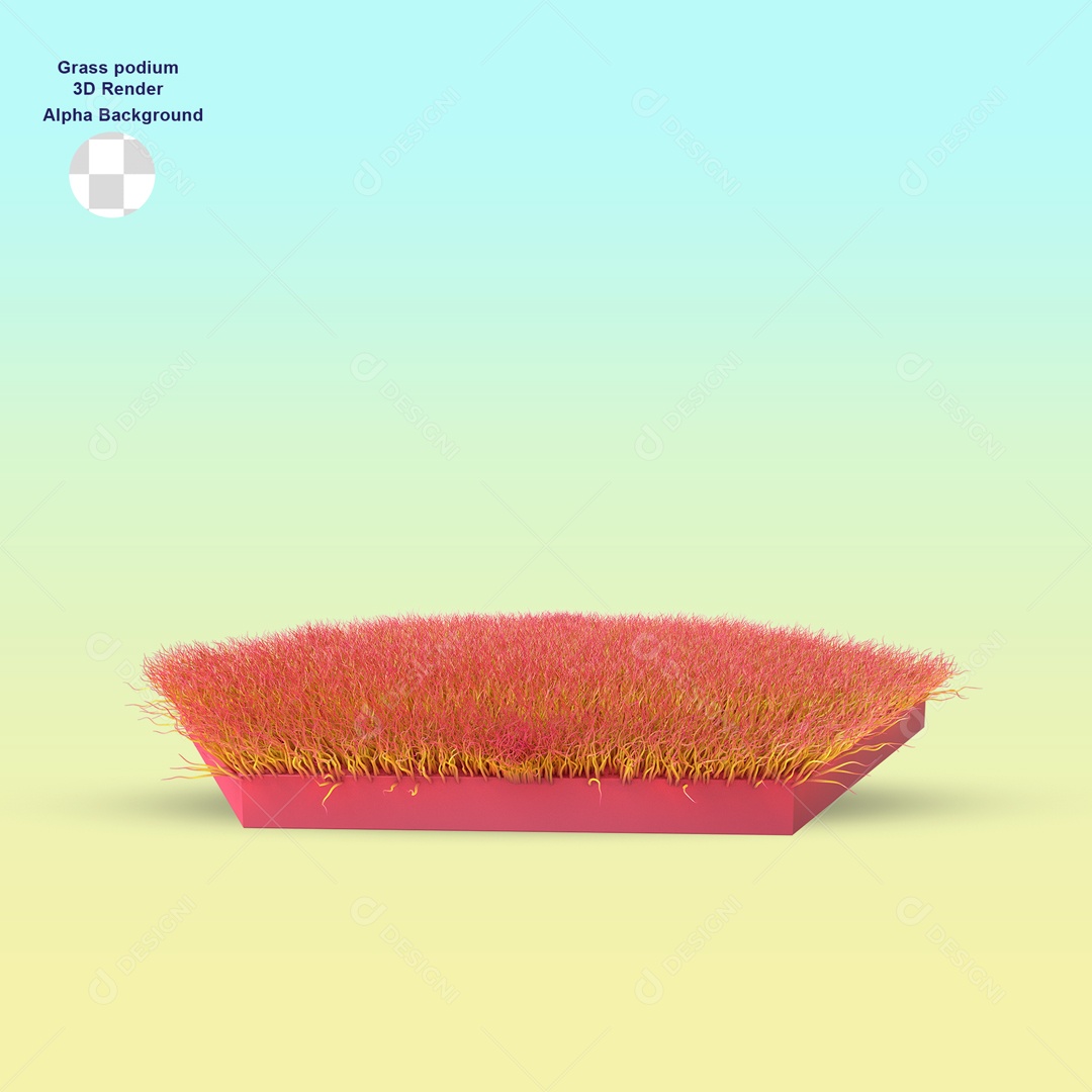 Cenário Pódio Podium de Grama Exposição De Produto PSD