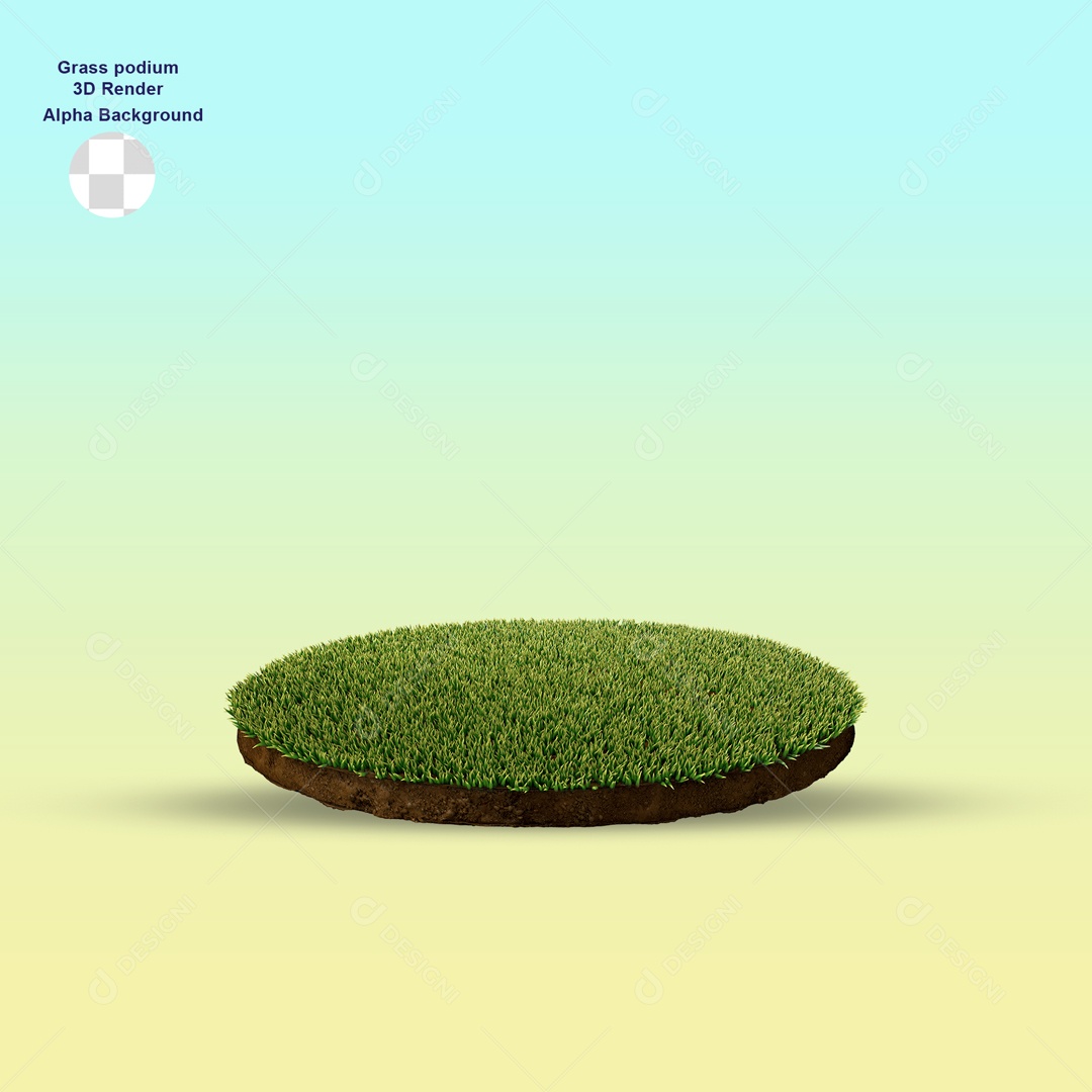 Cenário Pódio Podium de Grama Exposição De Produto PSD