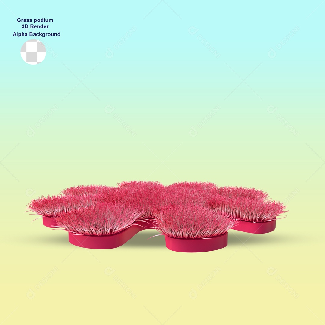 Cenário Pódio Podium de Grama Exposição De Produto PSD