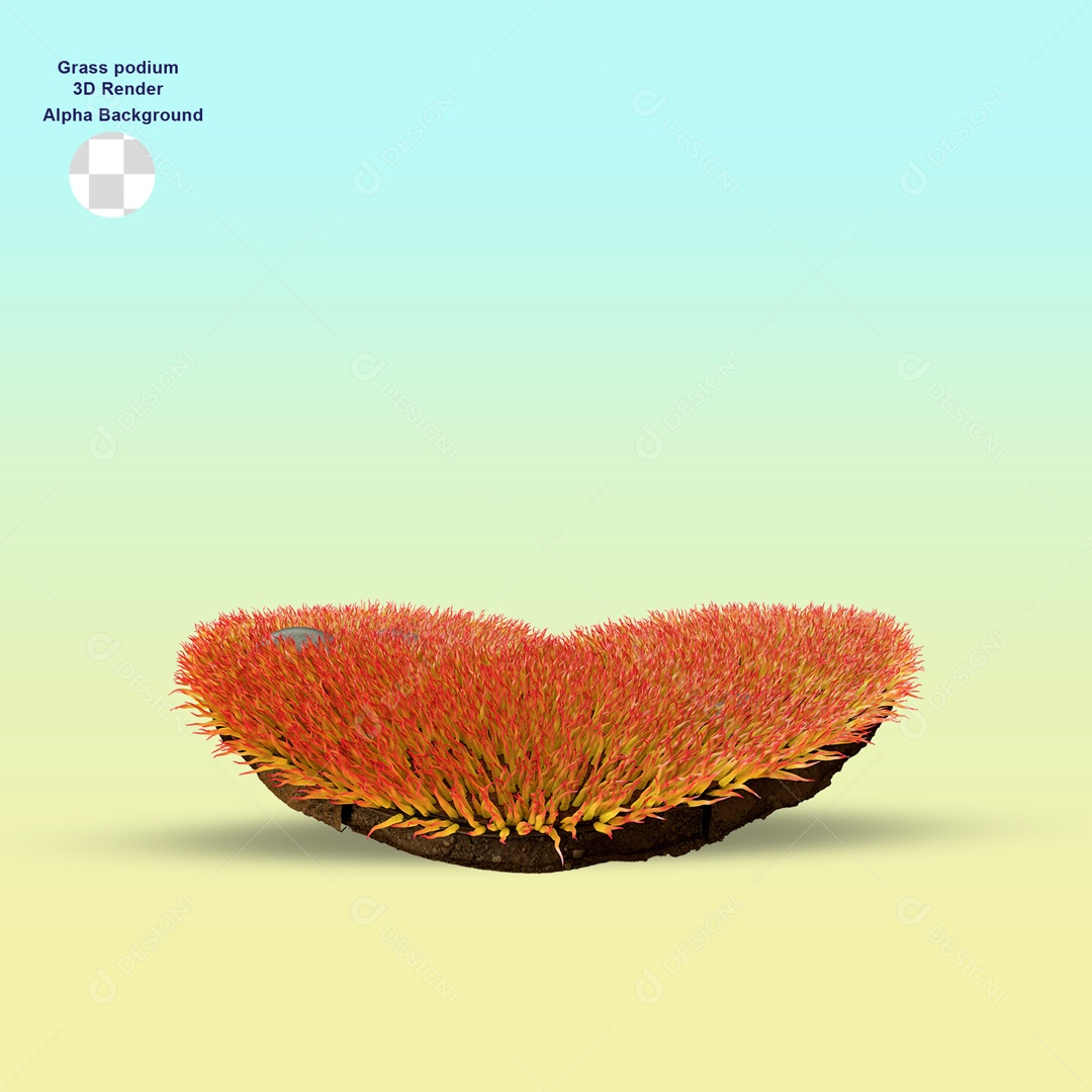 Cenário Pódio Podium de Grama Exposição De Produto PSD