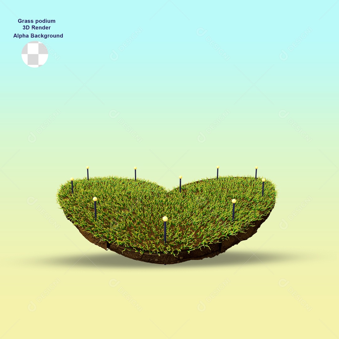 Cenário Pódio Podium de Grama Exposição De Produto PSD