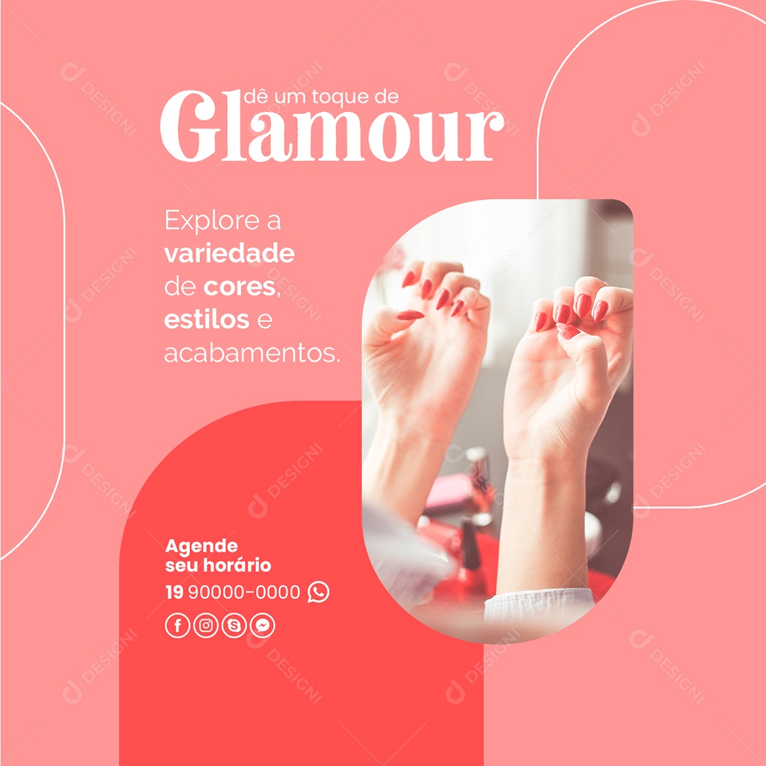 Dê Um Toque De Glamour Explore A Variedade Manicure Social Media PSD Editável