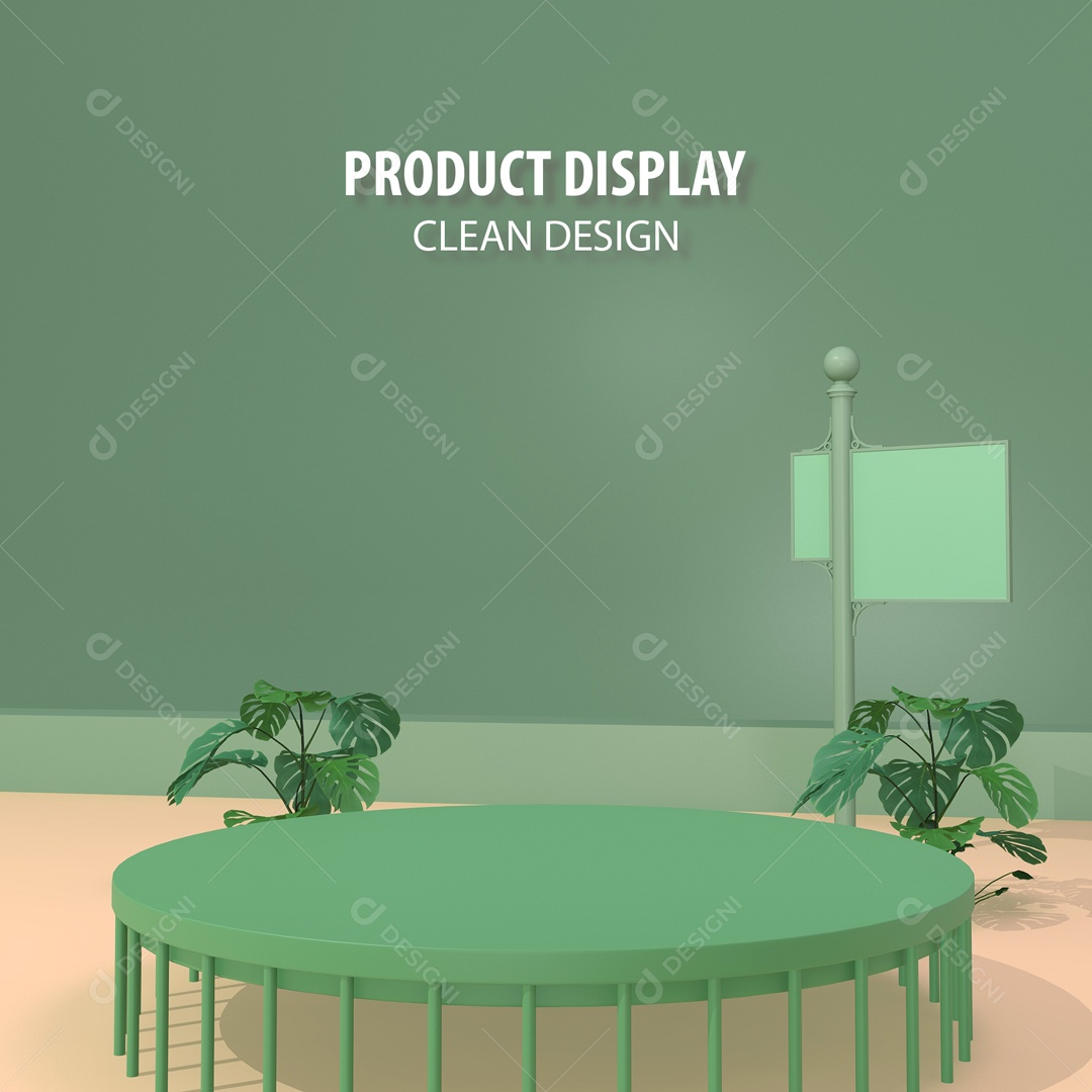 Cenário Pódio Verde Para Exposição De Produto PSD