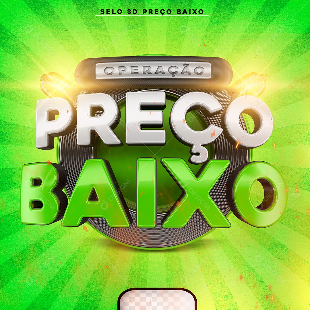 Preço Baixo 1 Selo 3D Para Composição PSD