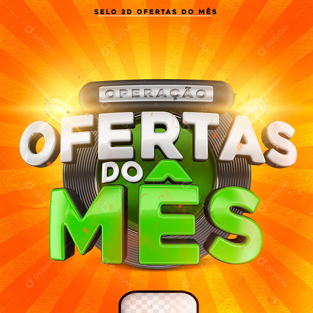 Ofertas do Mês 2 Selo 3D Para Composição PSD