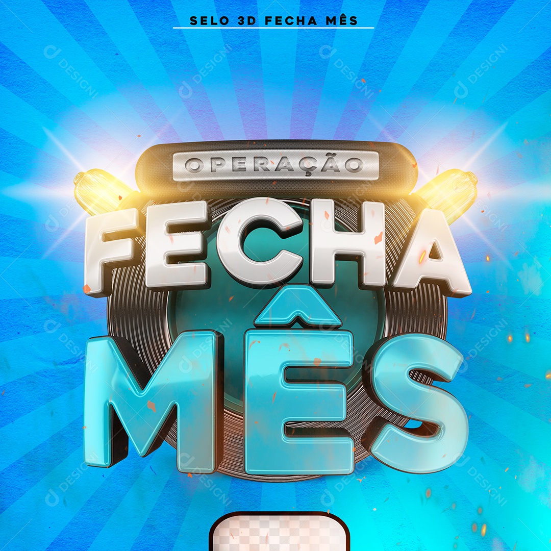 Fecha Mês 4 Selo 3D Para Composição PSD