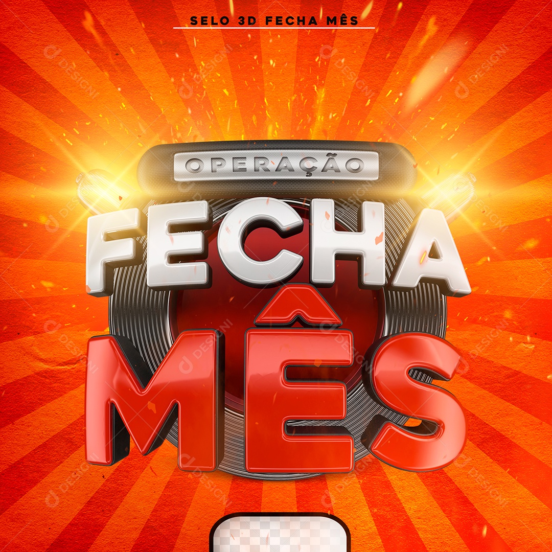 Fecha Mês 2 Selo 3D Para Composição PSD